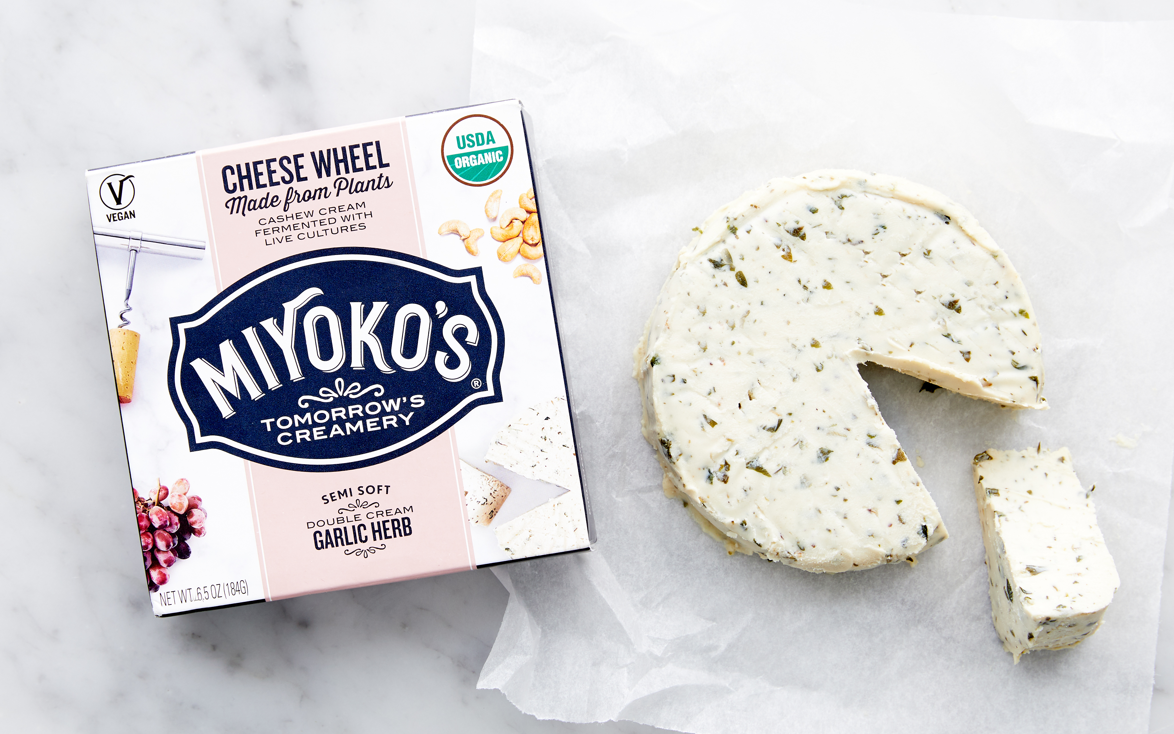 Double Cream Garlic Herb Vegan Cheese Miyoko's Kitchen SF Bay